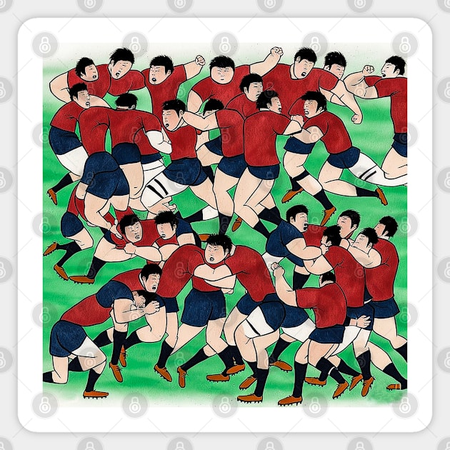 Japanese Rugby Print Sticker by ArtShare